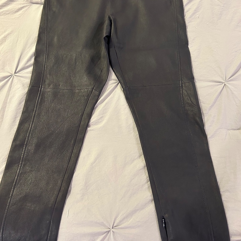 LEATHER LEGGINGS/ NAVY